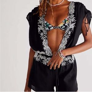 Free people NWT black and white romper